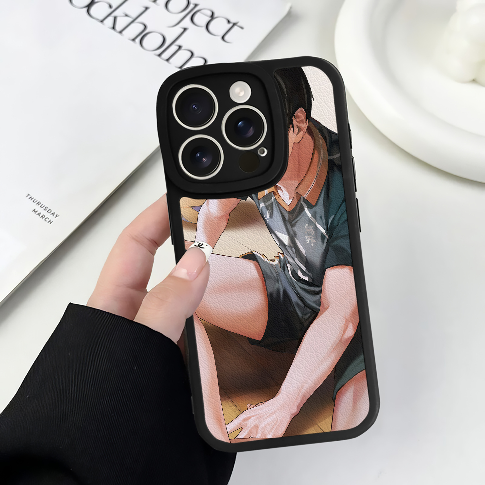 （画像用） ハイキュー!! Haikyu!! 【iPhone 16シリーズ対応】シリコンスマホケース（レザー調） 材質：シリコン